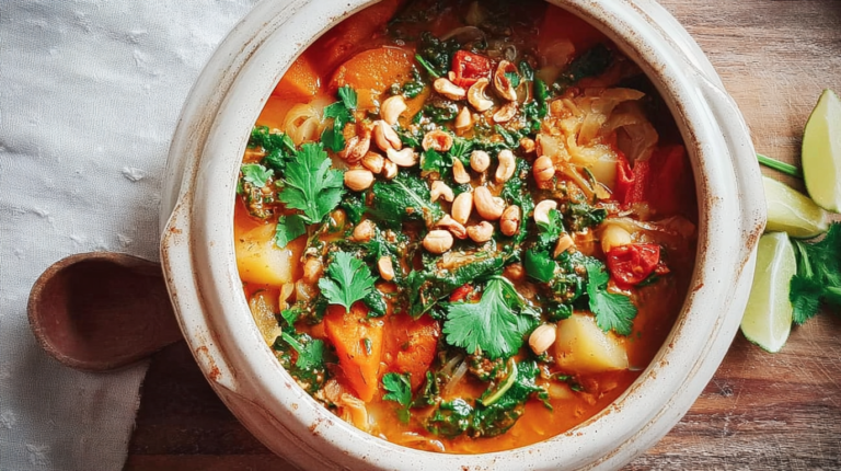 Afrikanischer Eintopf mit Gemüse und Erdnüssen