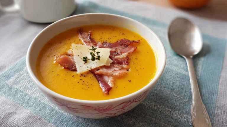 Butternut-Velouté mit Bacon und Comté