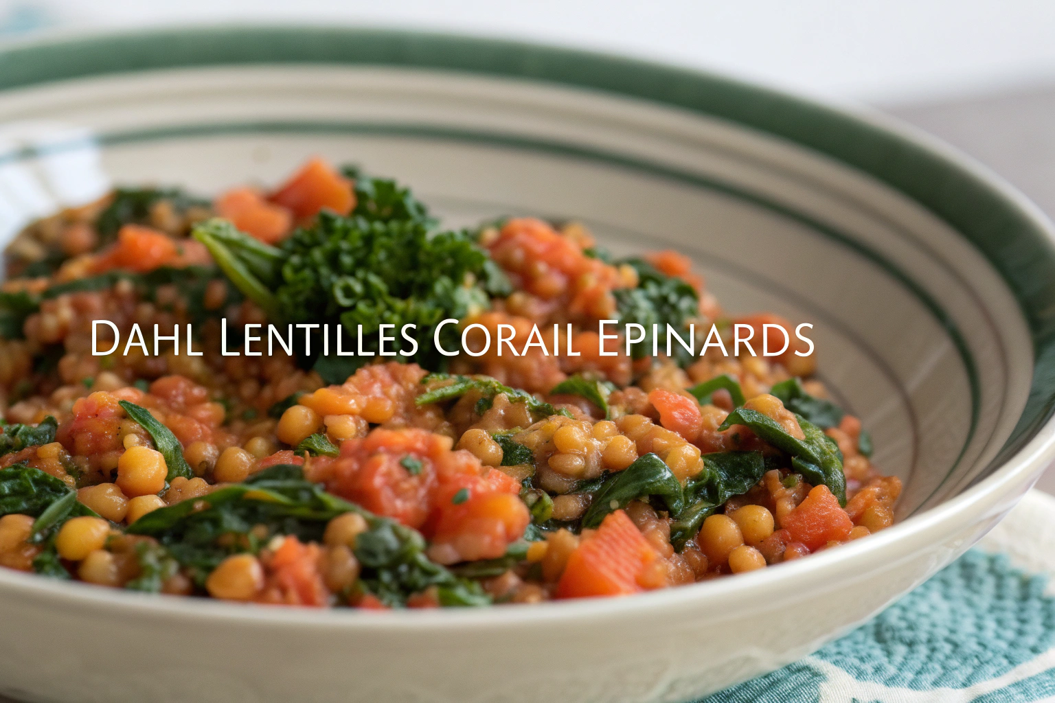 Dahl aus roten Linsen mit Spinat featured image