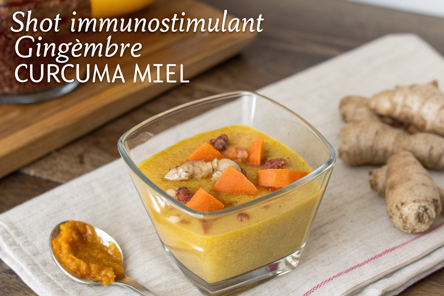 Immunstärkender Shot mit Ingwer, Kurkuma und Honig featured image