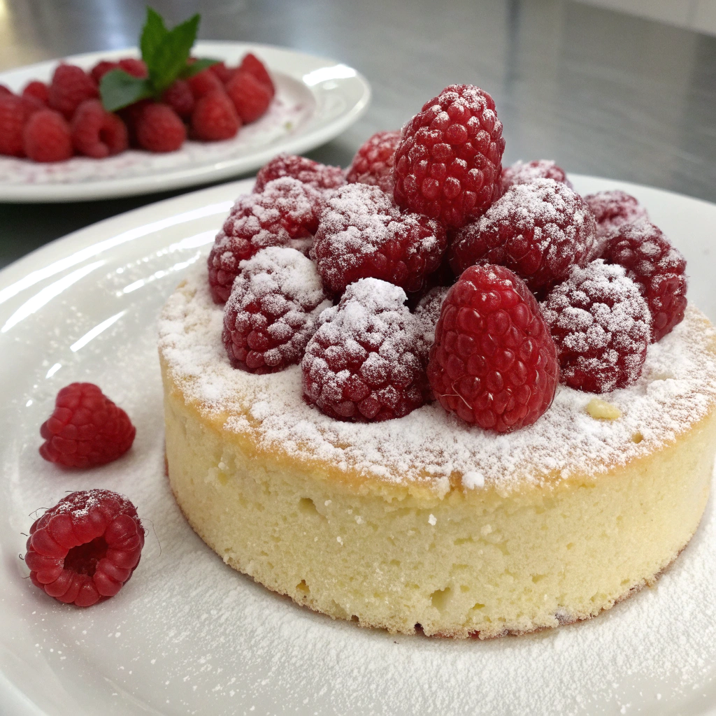 Leichter Himbeerkuchen Serving