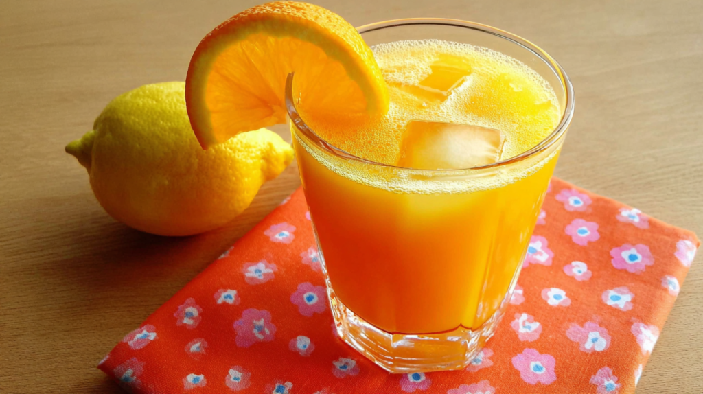 Vitaminreicher Saft mit Orange, Karotte und Zitrone