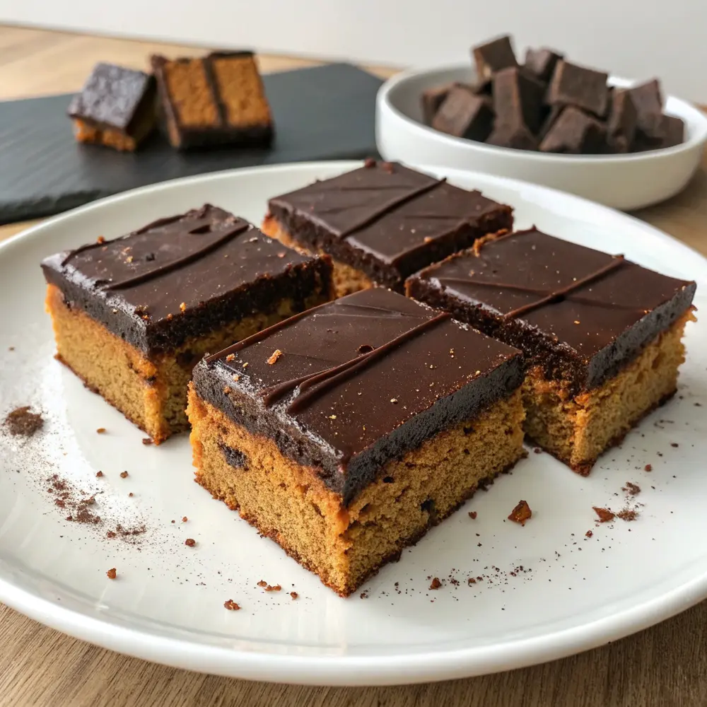 Saftiger Kuchen mit dunkler Schokolade
