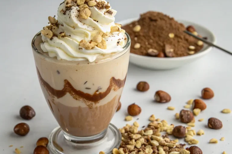 Milkshake mit Haselnusscreme
