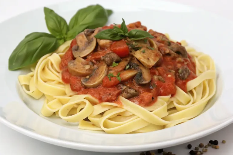 Pasta mit cremiger Pilz-Tomatensauce