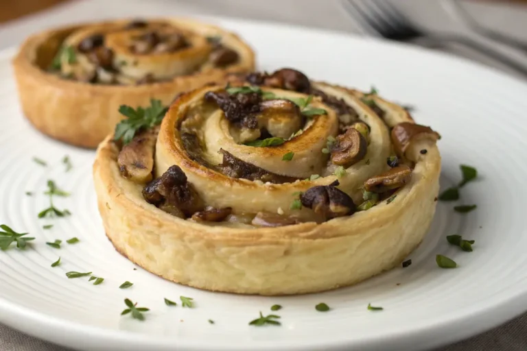Blätterteigschnecken mit Schnecken und Austernpilzen
