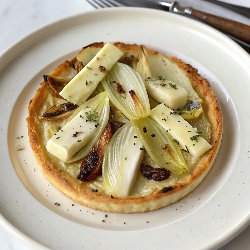 Flamiche mit Chicorée und Maroilles