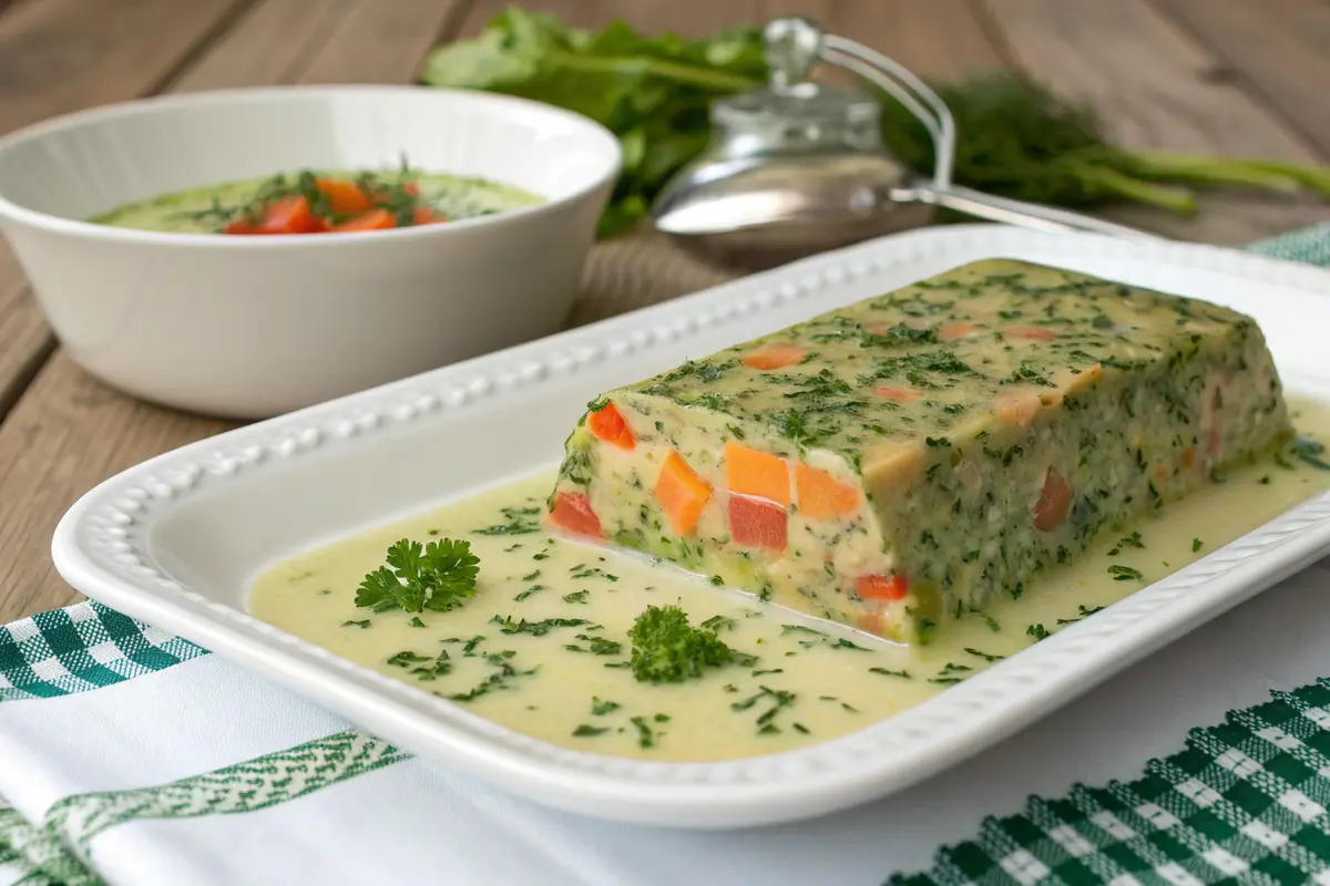 Frühlingsgemüseterrine mit Kerbel-Emulsion