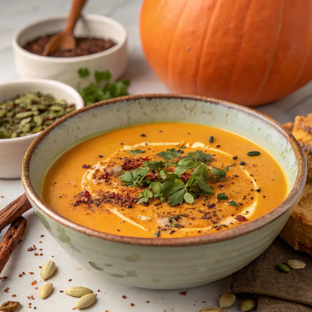 Hokkaido-Kürbissuppe mit Gewürzen