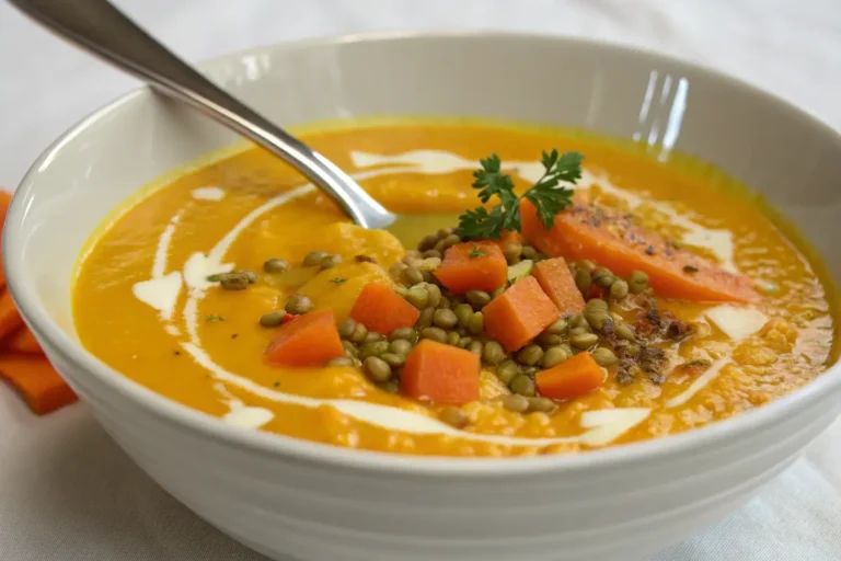 Karotten-Linsen-Kürbiscremesuppe