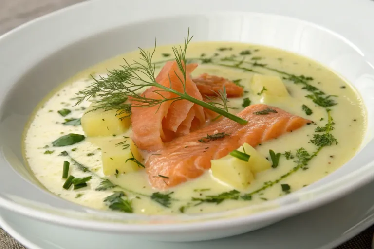 Lauch-Kartoffel-Cremesuppe mit Räucherlachs: Ein aromatisches Gericht in nur 45 Minuten