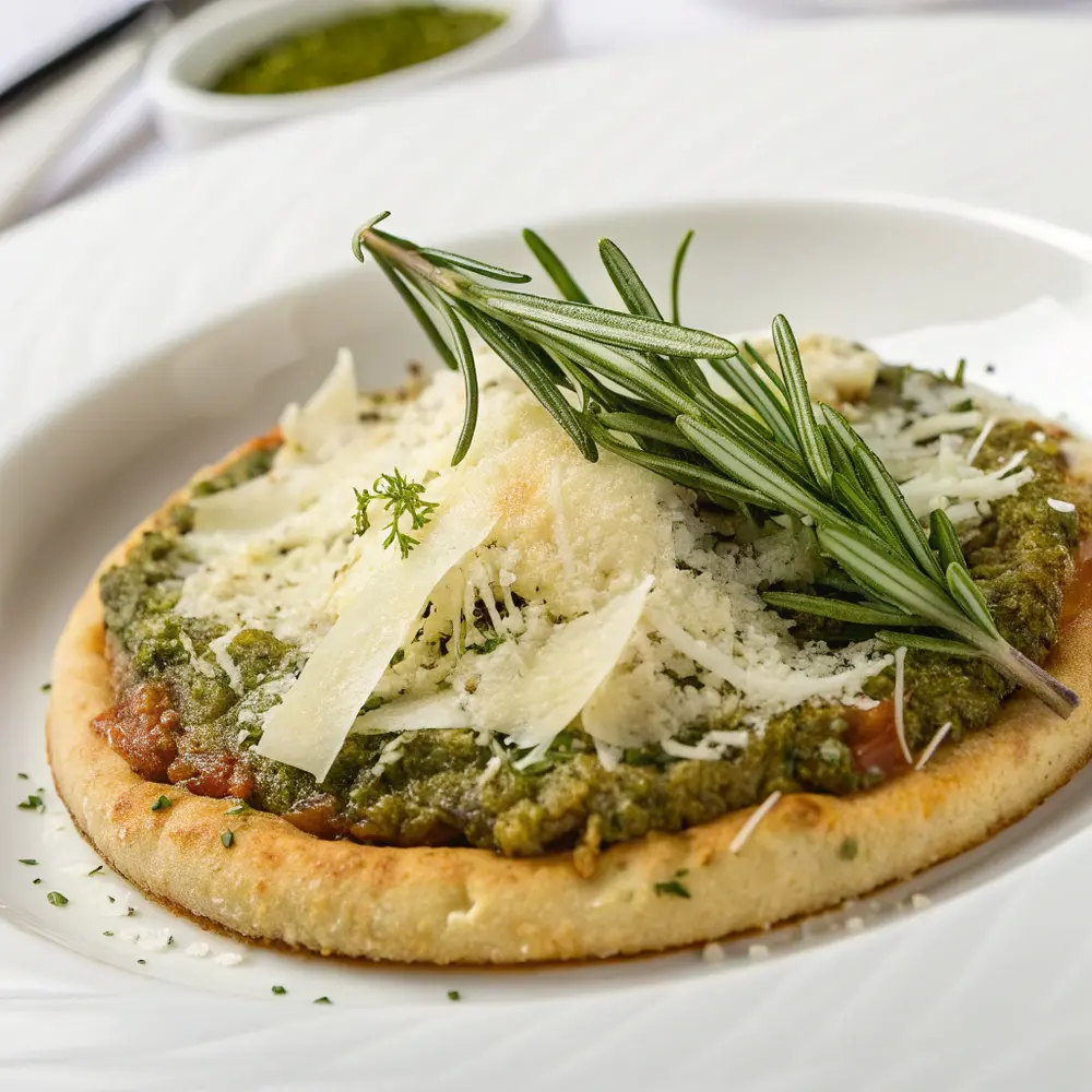 Neu interpretierter Crookie mit Parmesan Rosmarin und Pesto