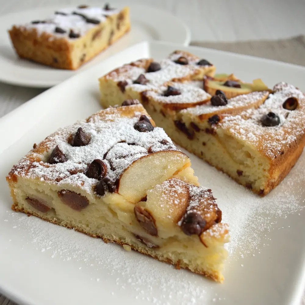 Saftiger Birnenkuchen mit Schokotropfen