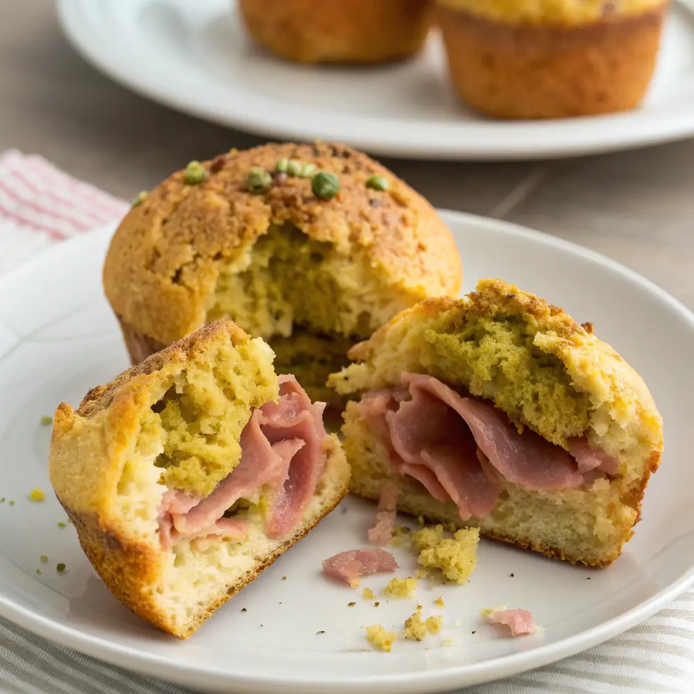 Schinken Muffin mit Kern aus grobem Senf