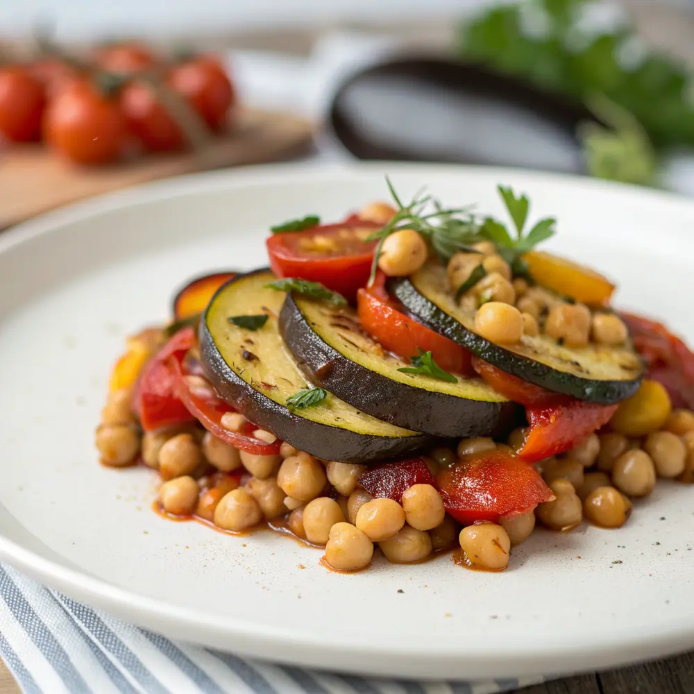 Auberginen Ratatouille mit Kichererbsen