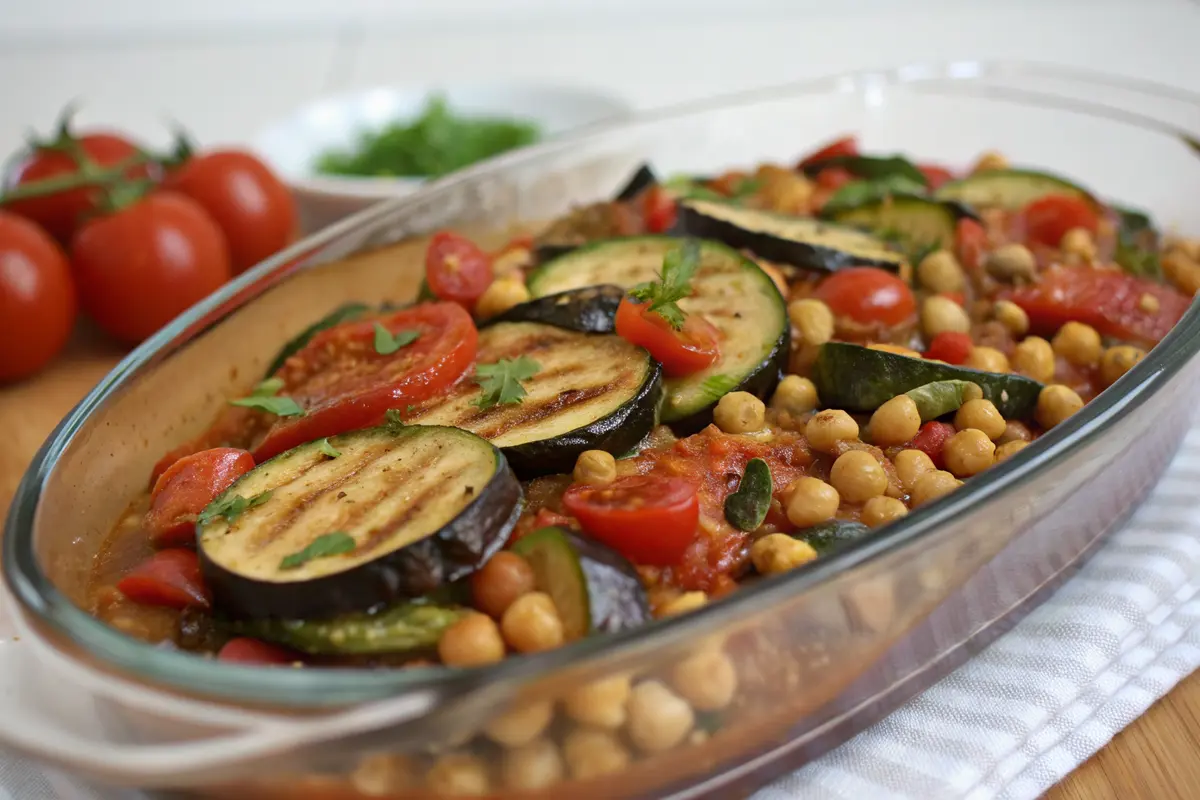 Auberginen Ratatouille mit Kichererbsen