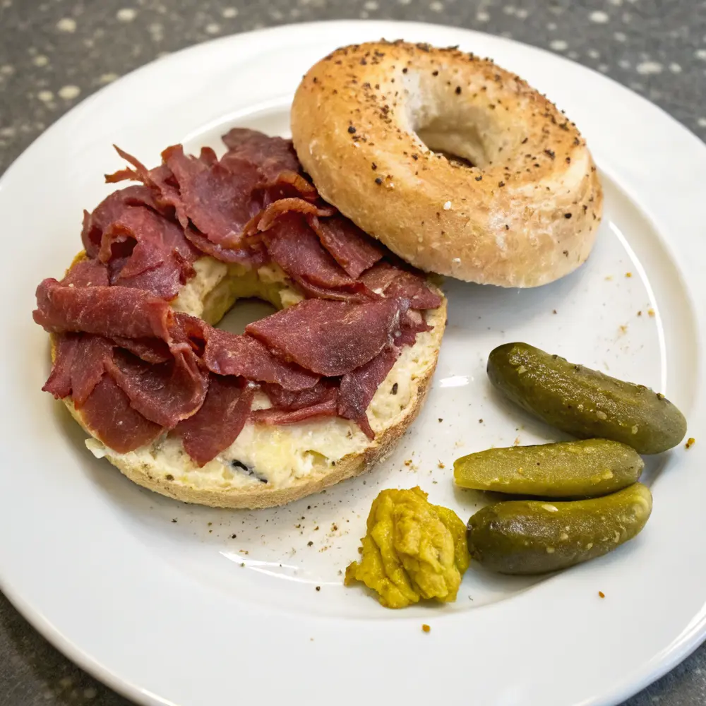 Bagel mit Bündnerfleisch