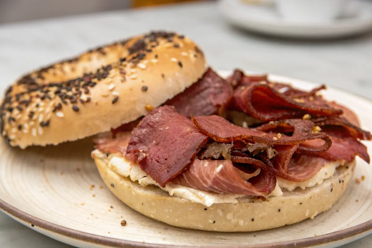 Bagel mit Bündnerfleisch