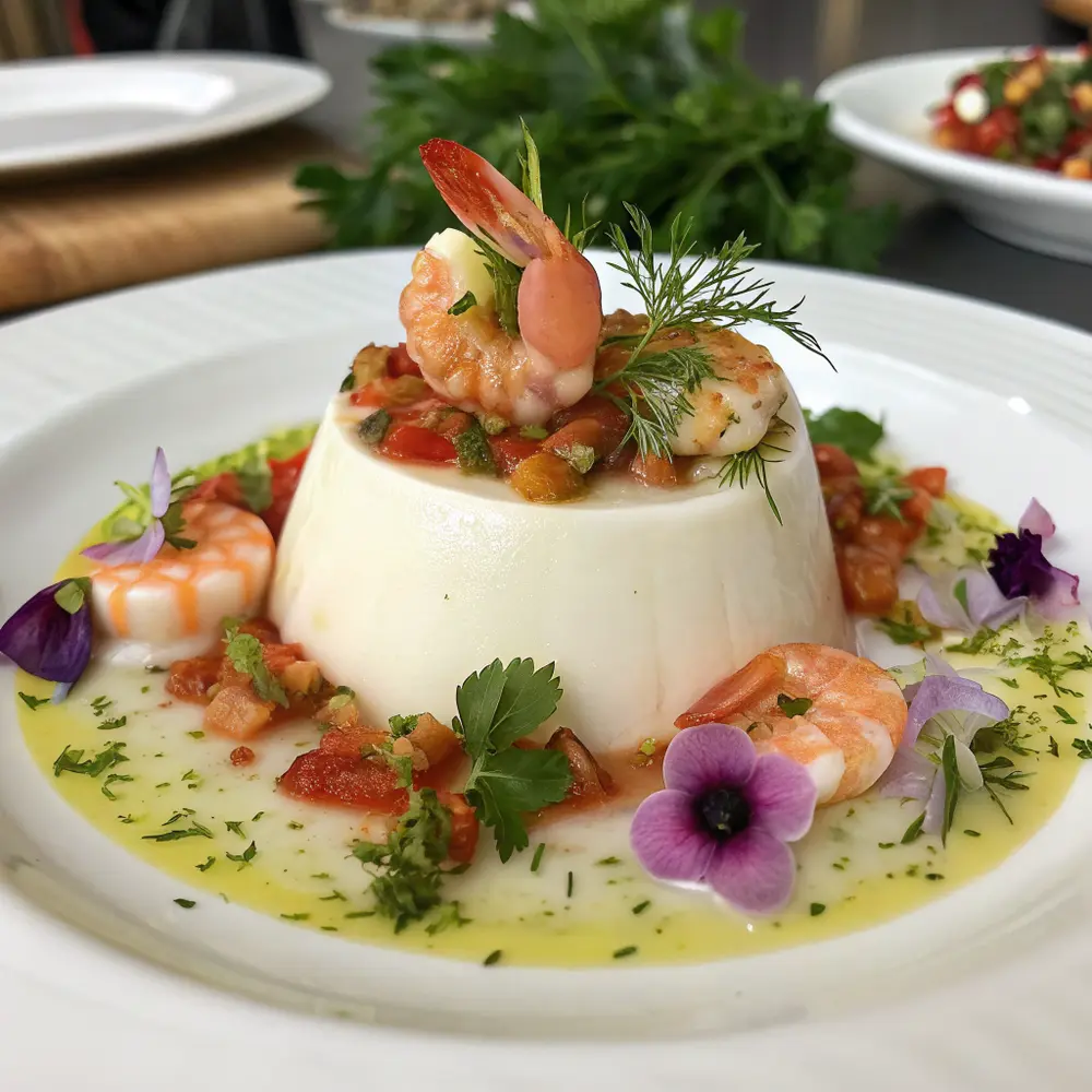 Exotische Garnelen Pannacotta