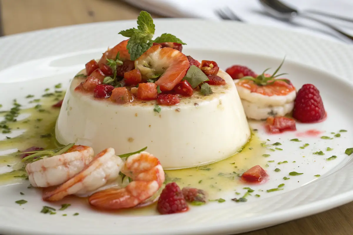 Exotische Garnelen Pannacotta