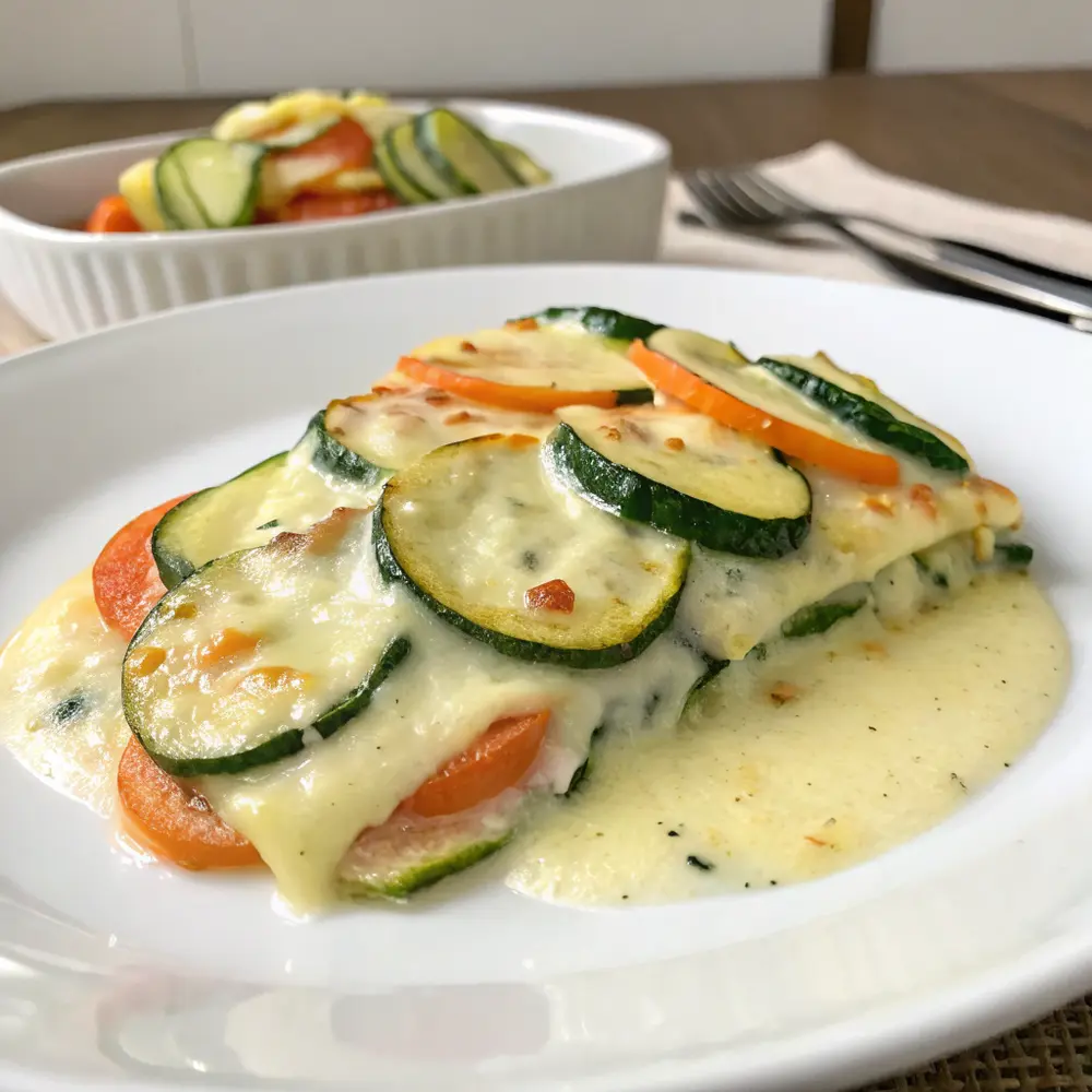 Gemüsegratin mit Béchamelsauce und Käse