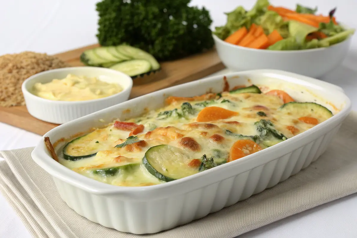 Gemüsegratin mit Béchamelsauce und Käse
