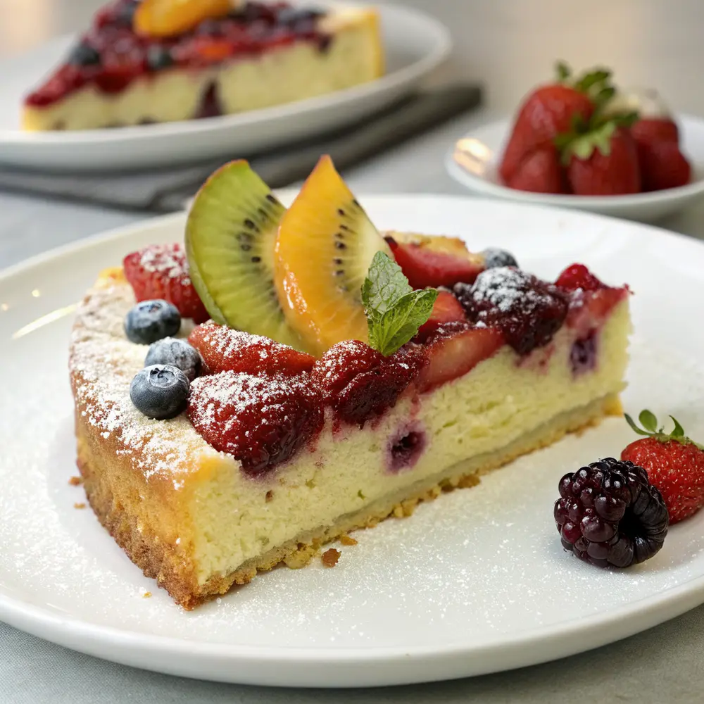 Grießkuchen mit Früchten