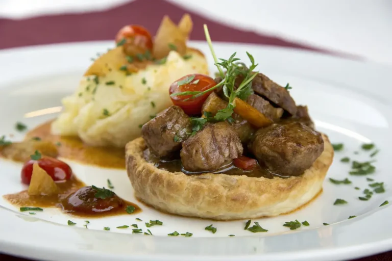 Mini Windbeutel mit Kalbfleisch