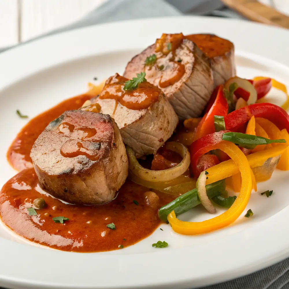 Schweinemedaillons mit Paprikasauce