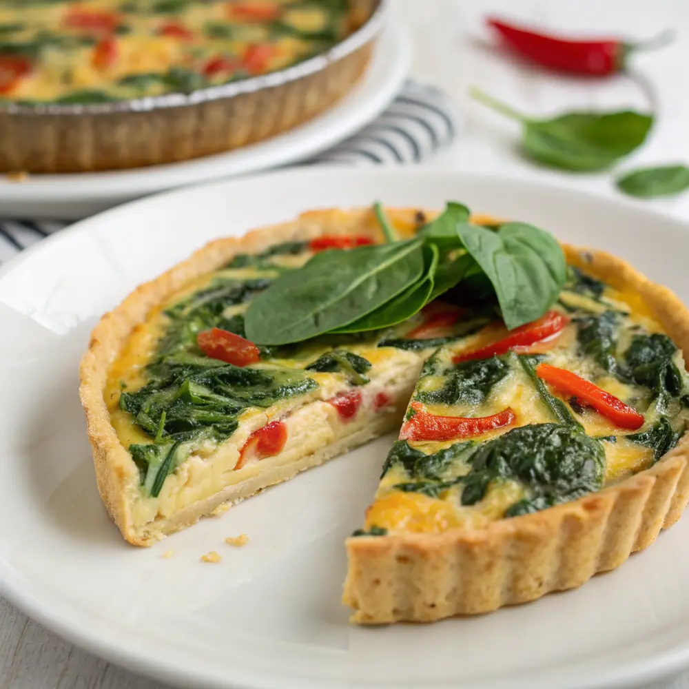 Spinat Paprika Quiche einfach