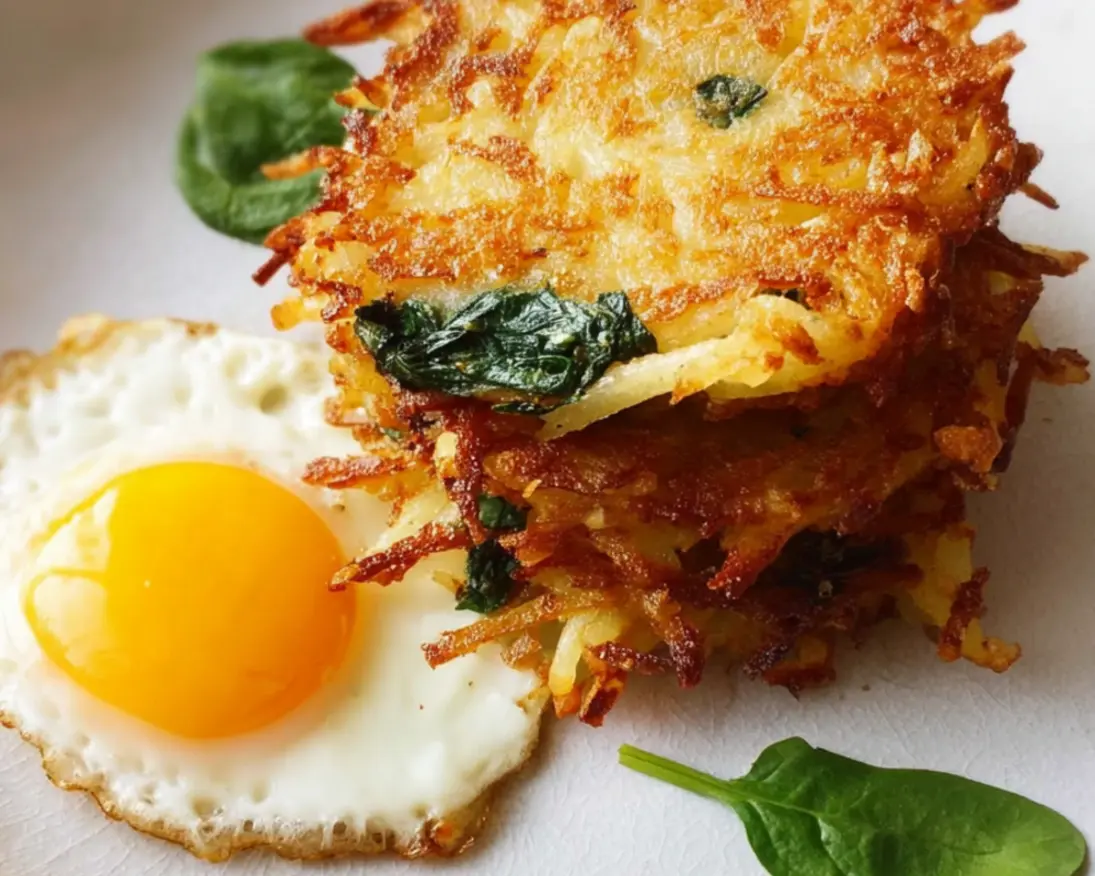aardappel rösti spinazie ei