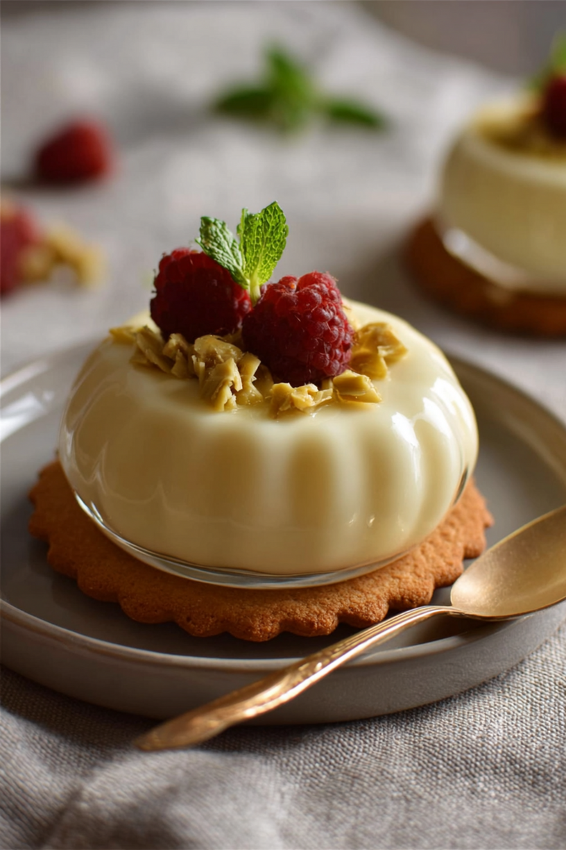 Artischocken Pannacotta Häppchen auf Keksen