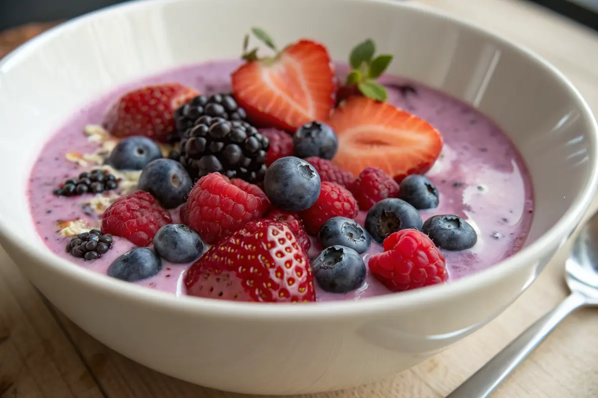 smoothie fruits rouges lait