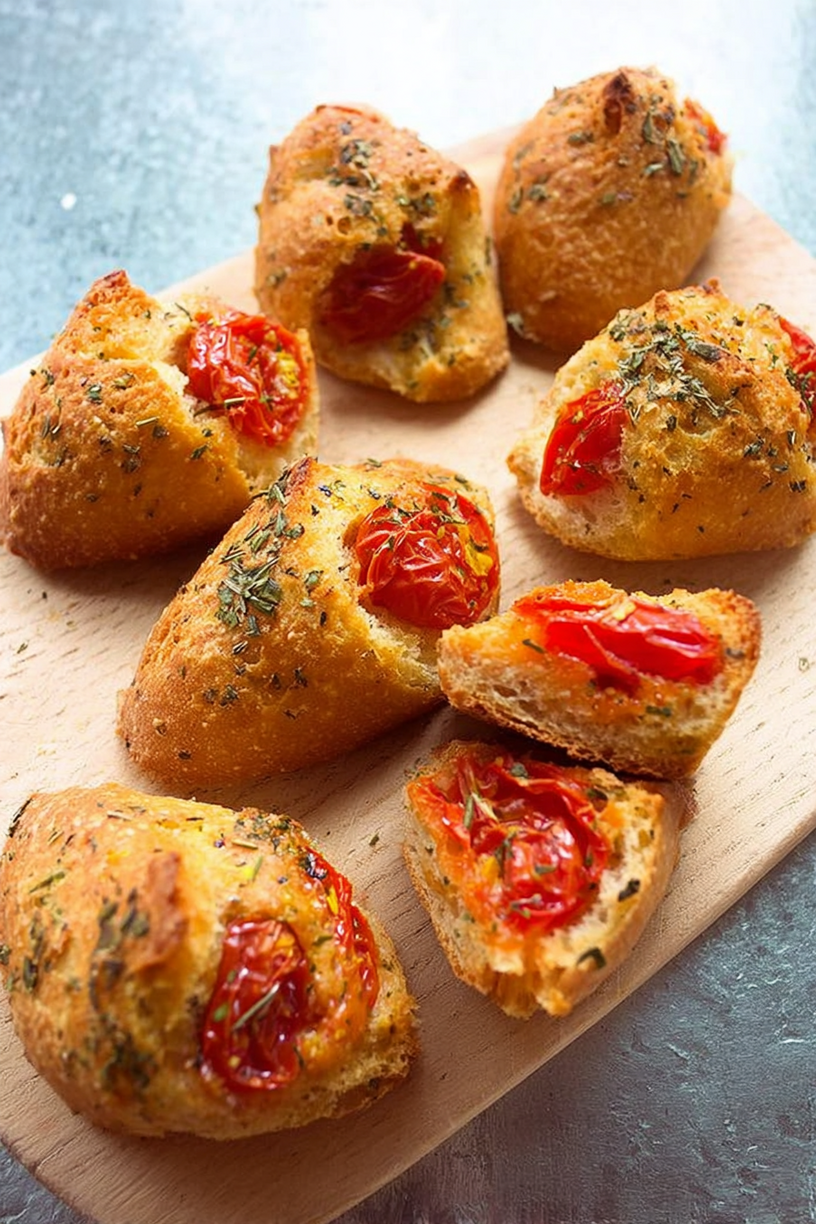 broodjes met zongedroogde tomaten kruiden