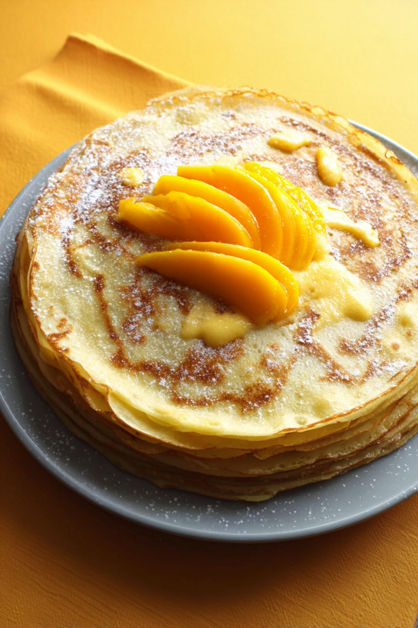 crêpe taart mango