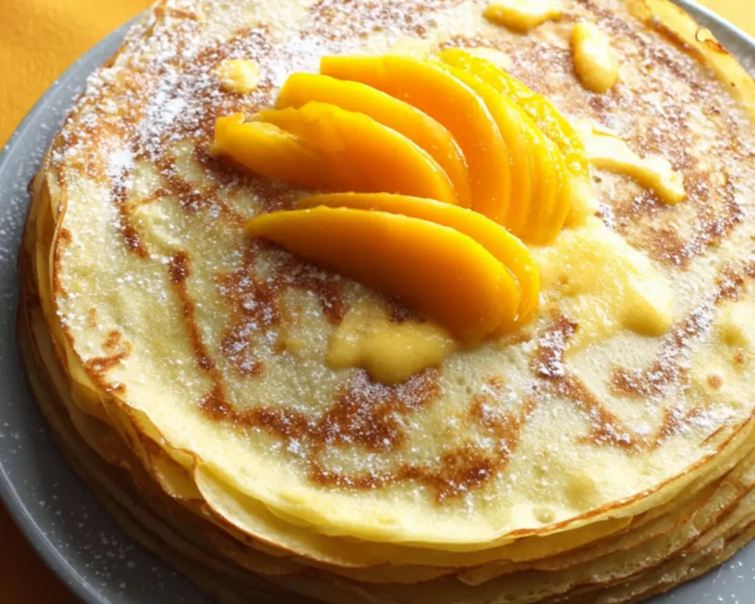 crêpe taart mango