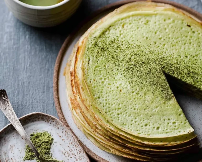 crêpe taart matcha thee