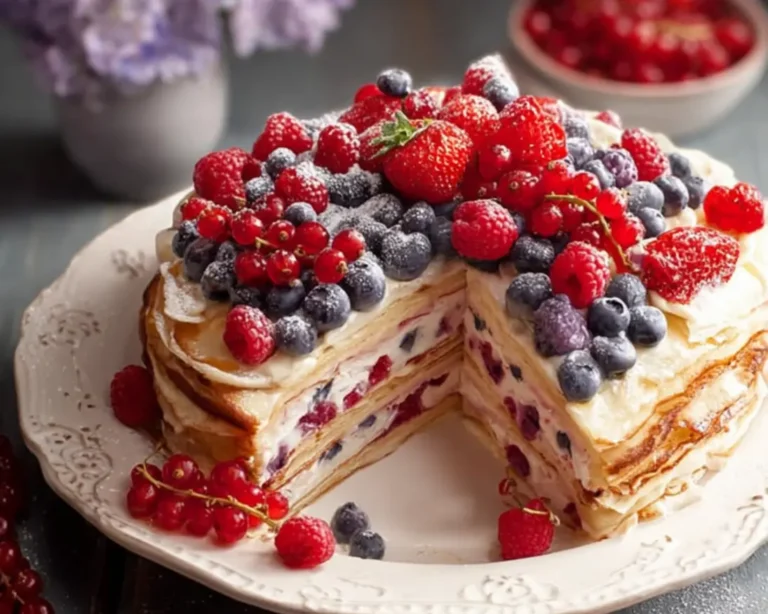 crêpe taart rood fruit