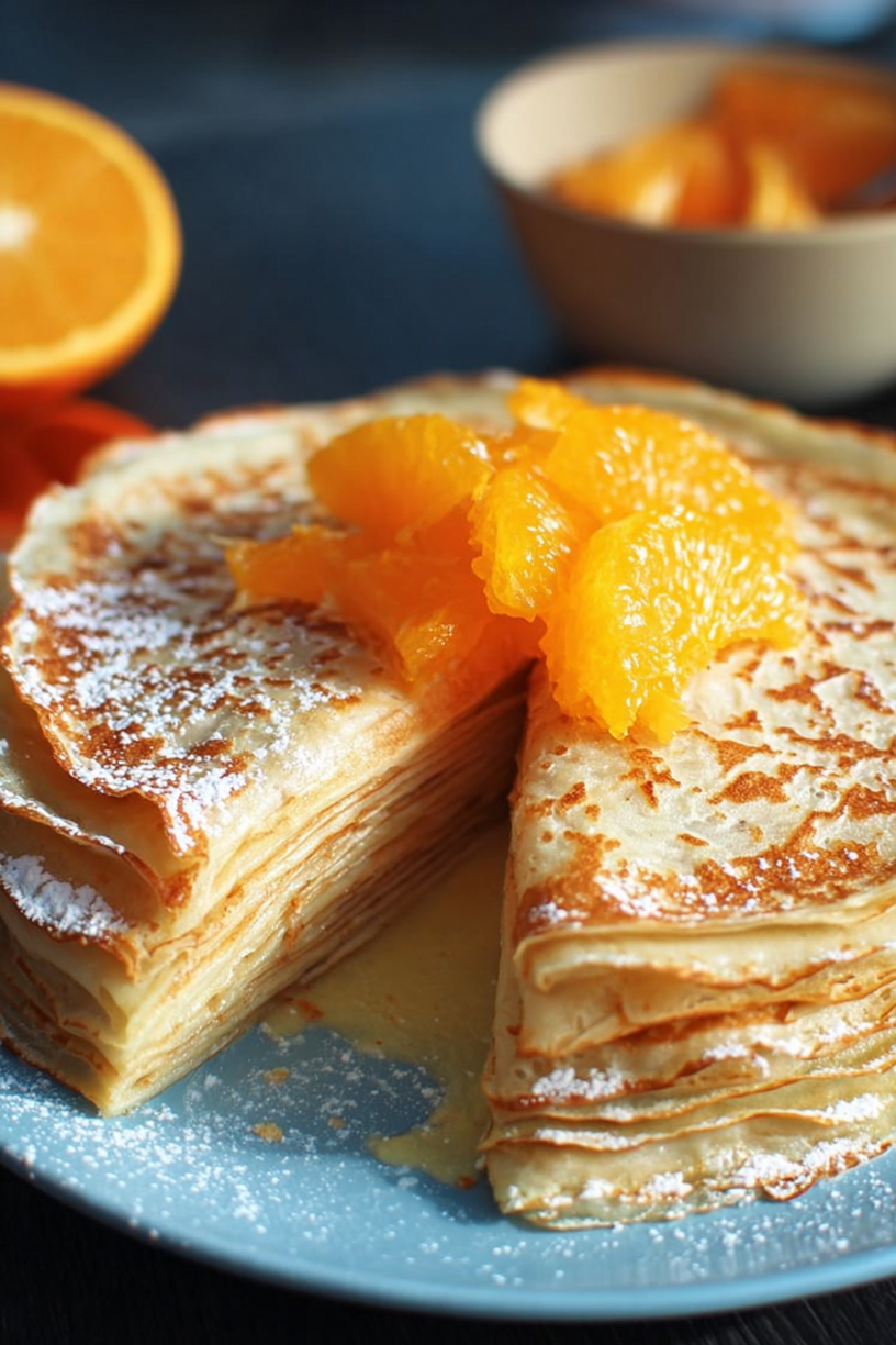 crêpe taart sinaasappel