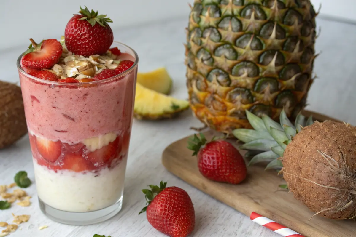 smoothie fraise ananas coco