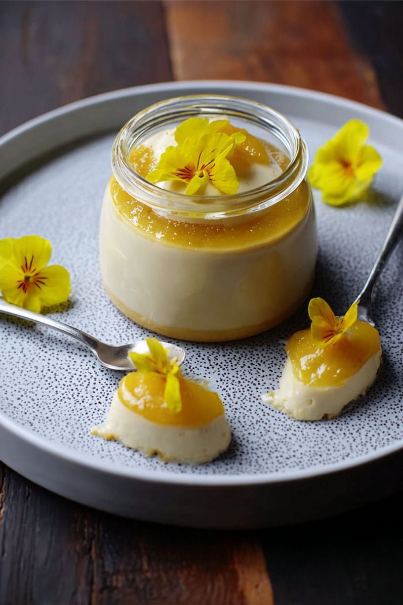 Foie-gras-Pannacotta mit Mango-Coulis