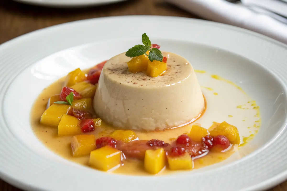 pannacotta foie gras coulis mangue