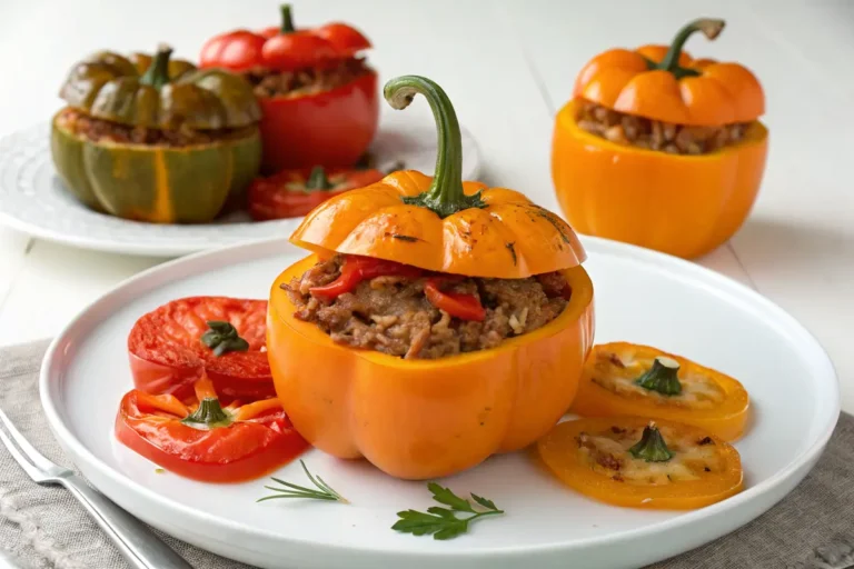 poivrons farcis jack o' lantern