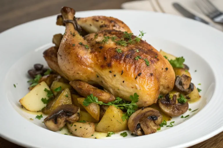 poulet farci champignons pommes terre