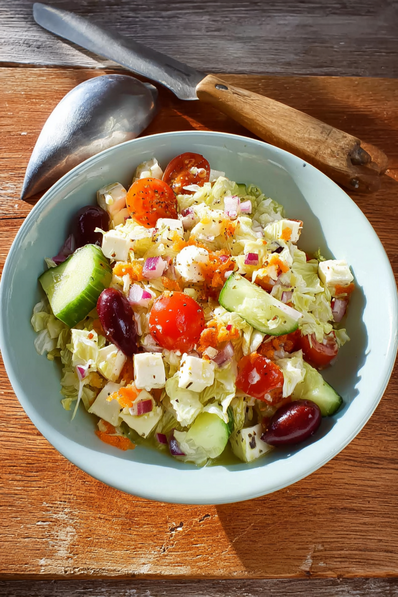 Griechischer Salat mit Weißkohl