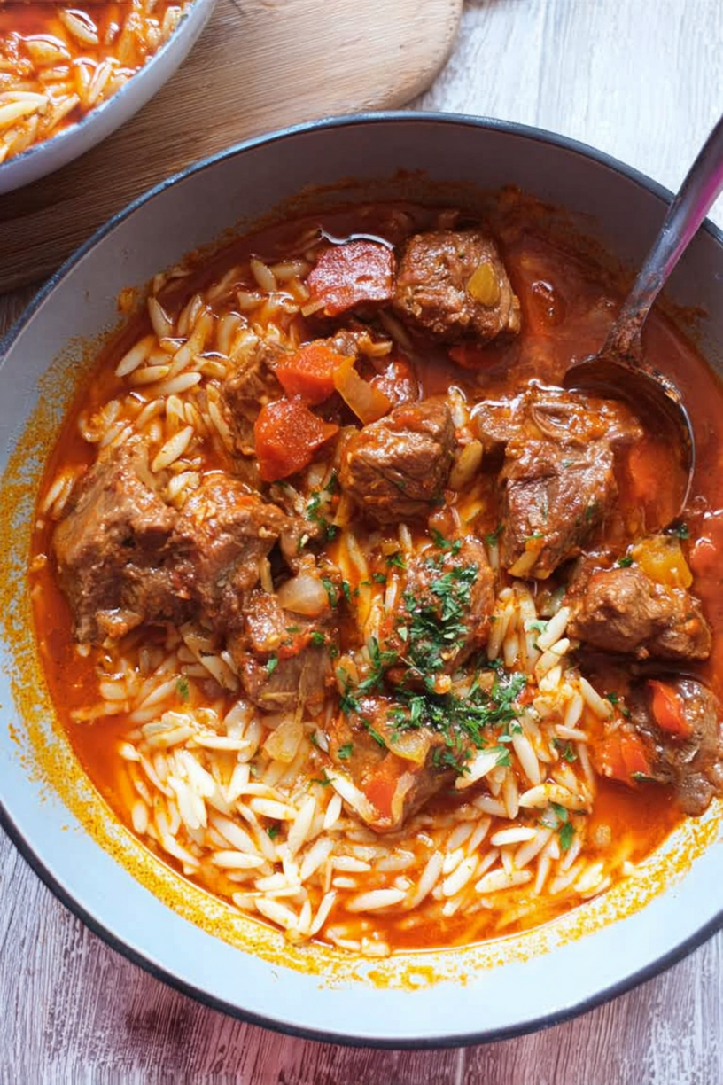 griekse youvetsi stoofpot pasta