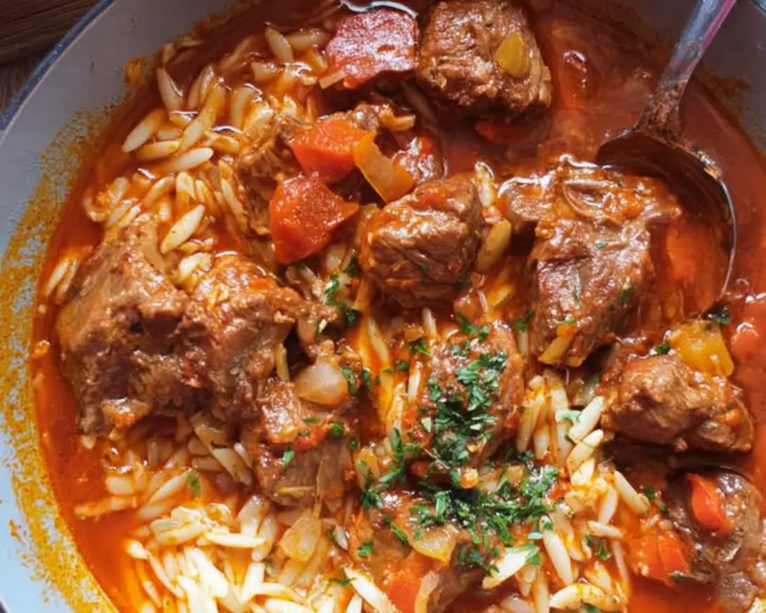 griekse youvetsi stoofpot pasta