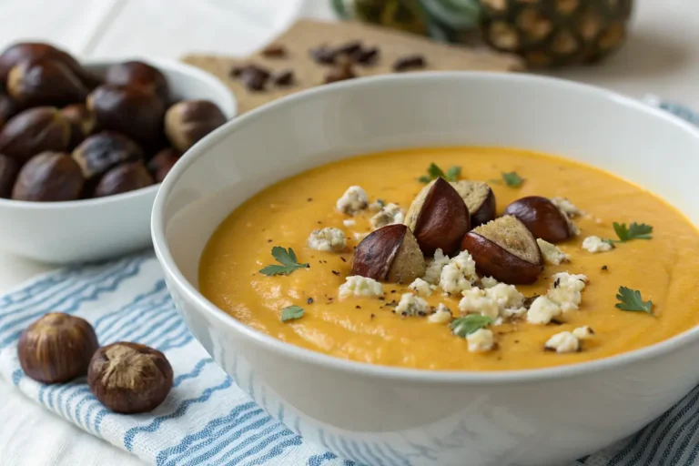 velouté potimarron châtaigne gorgonzola