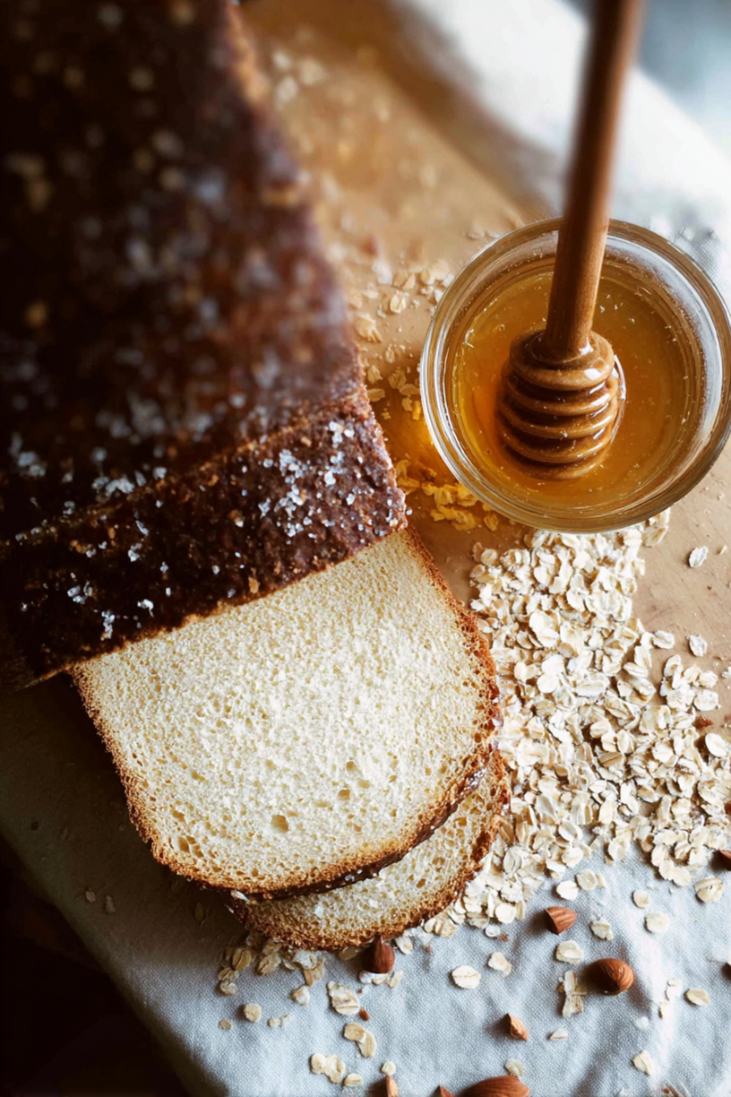 Honigbrot mit Haferflocken