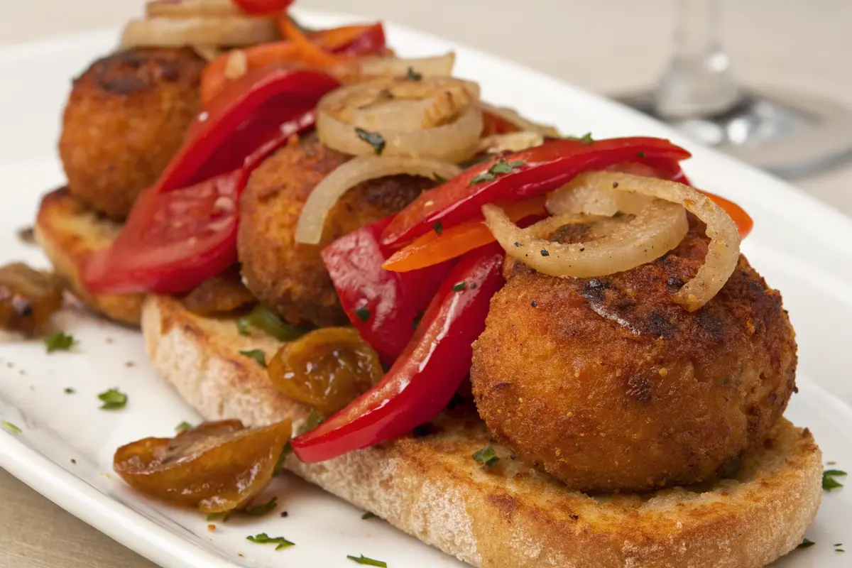 croquettes poivron piquillo oignons caramélisés
